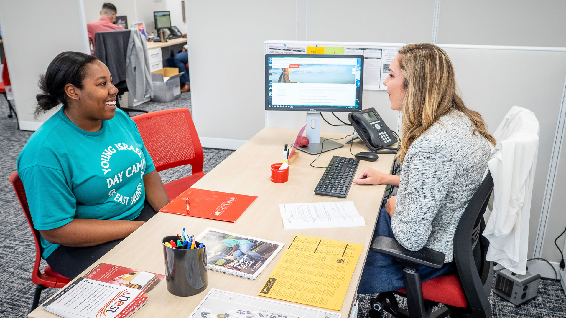 Student meeting with counselor