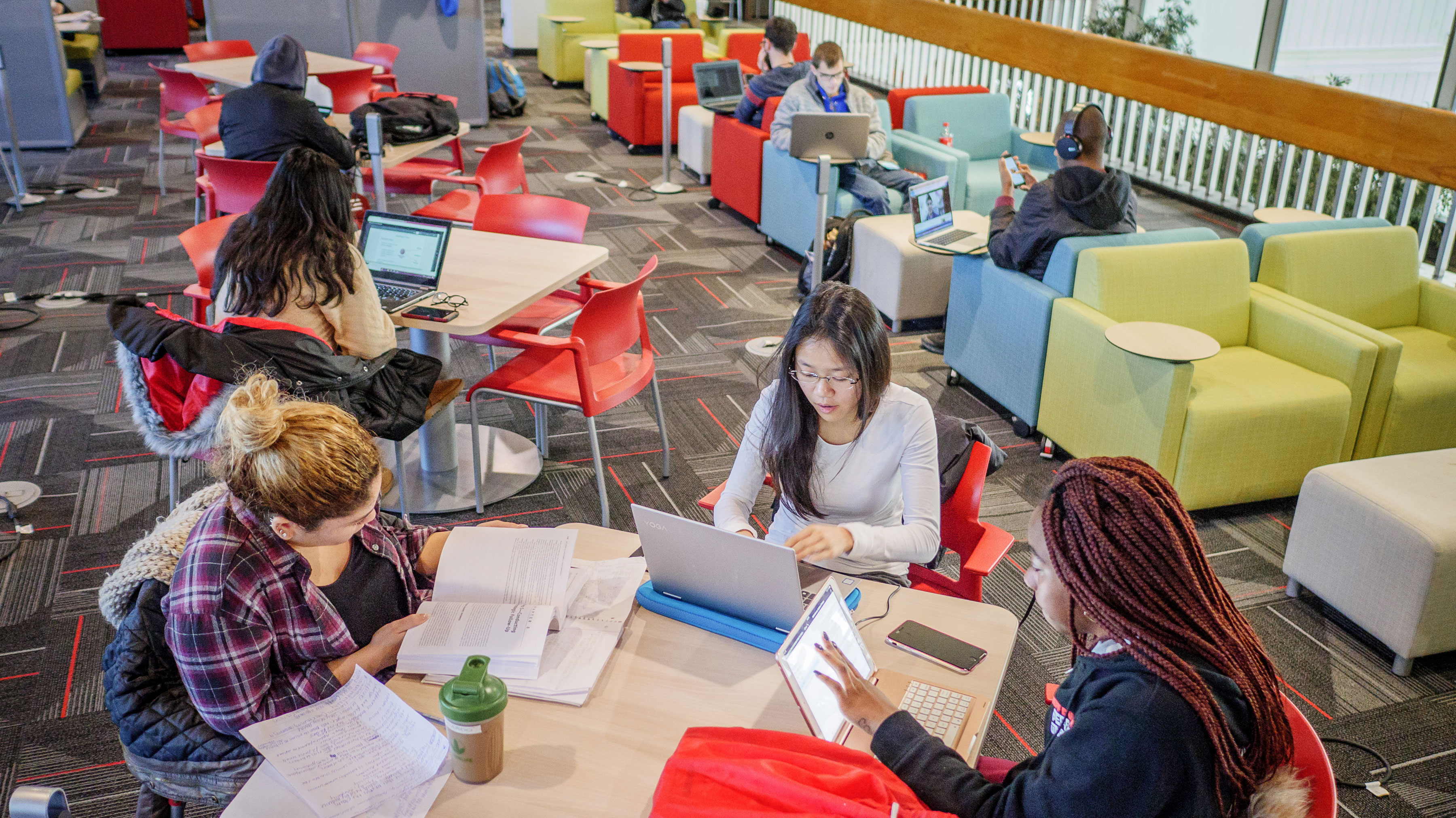 Study group in Student Center Lounge