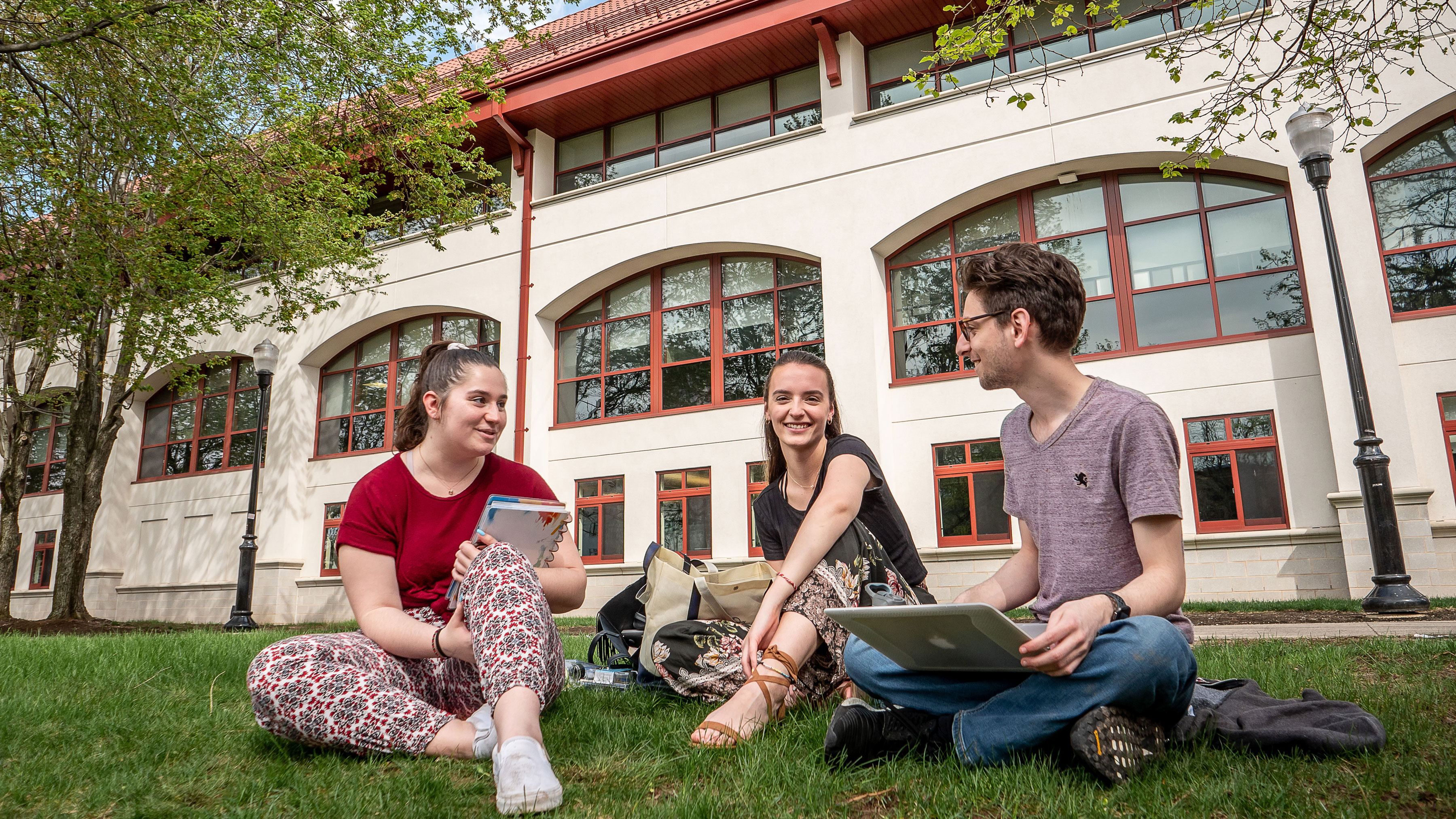 Students sitting on quad