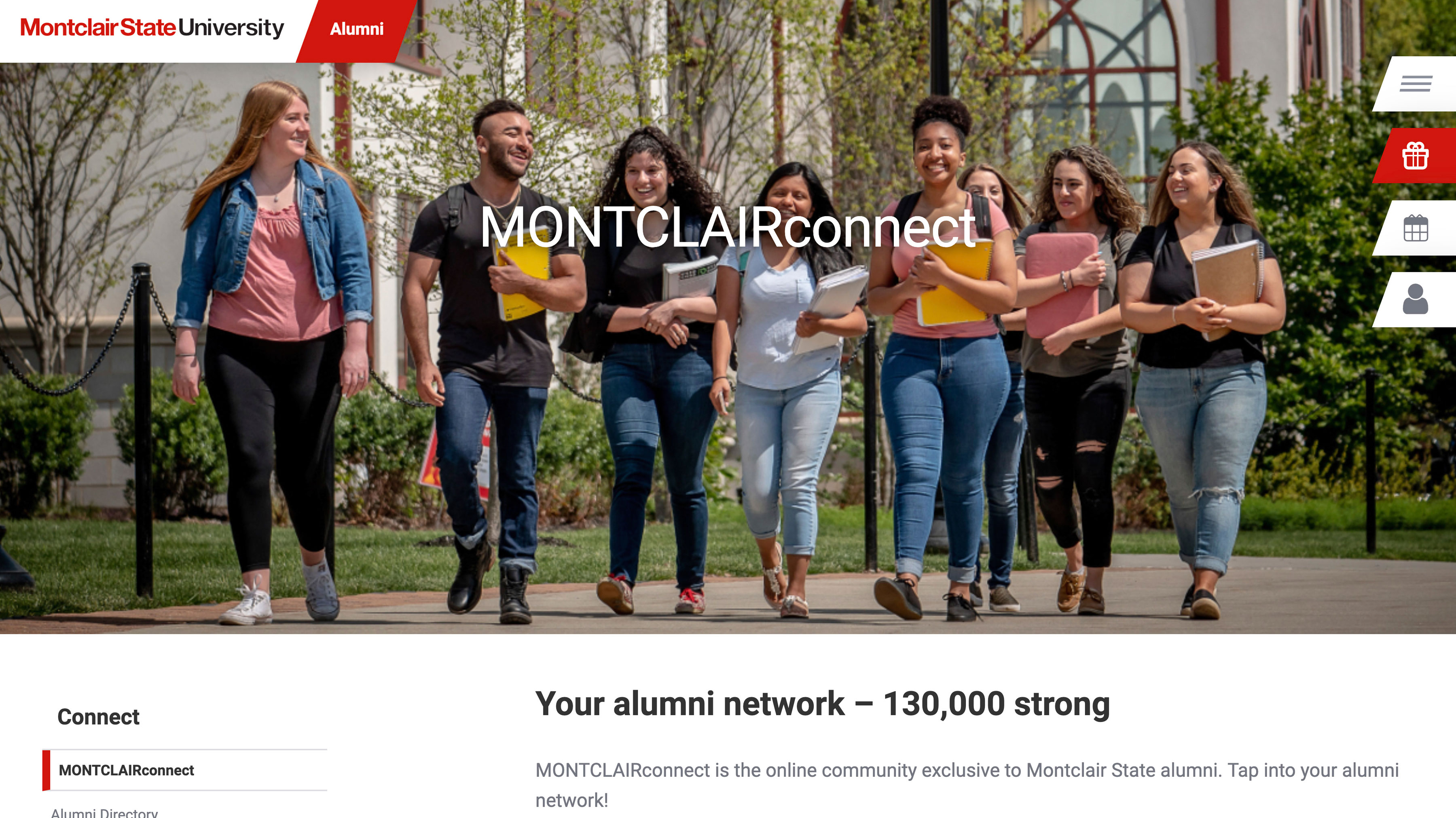 Screenshot of Montclair Connect
