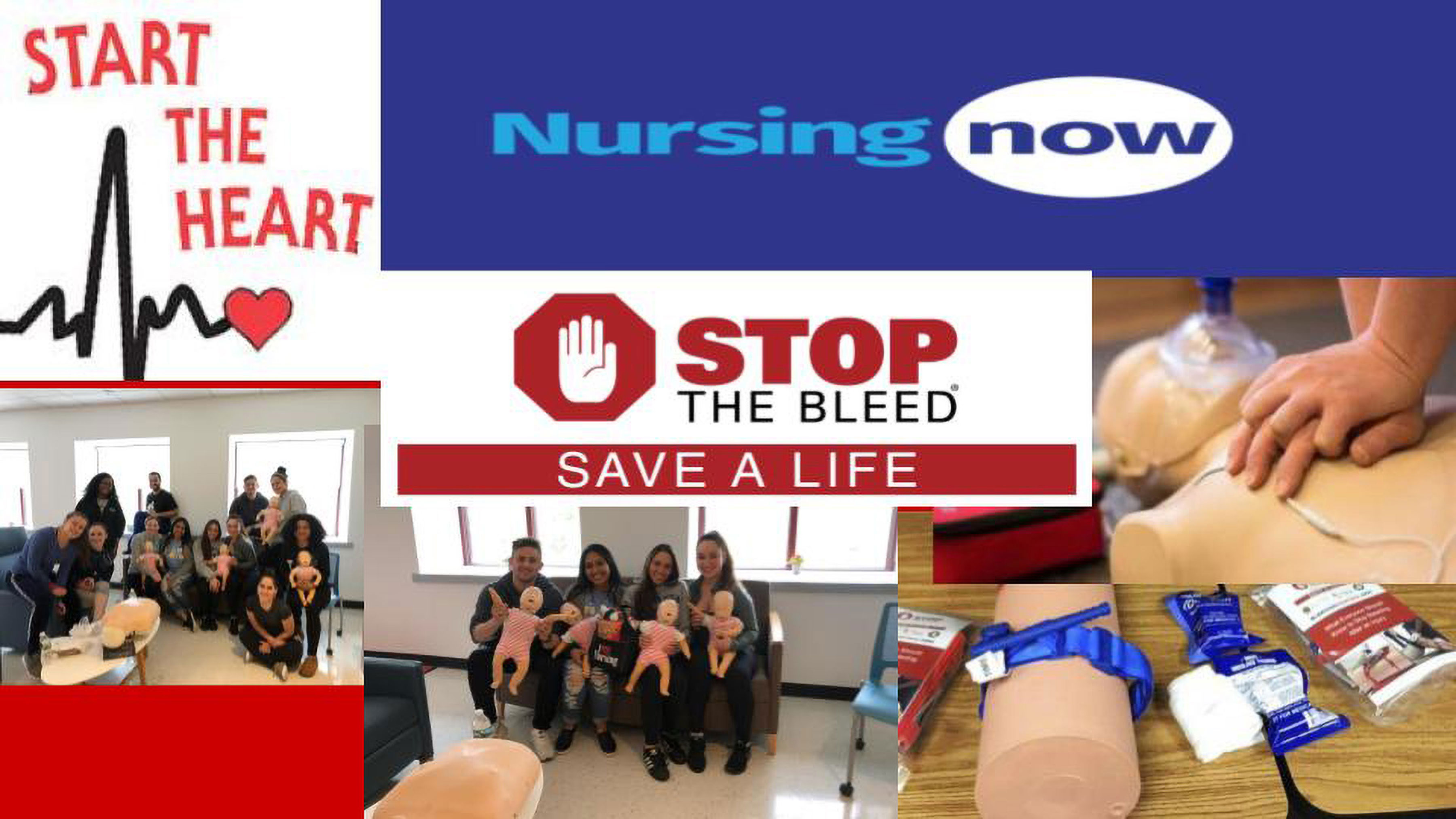 collage of life-saving CPR awareness images