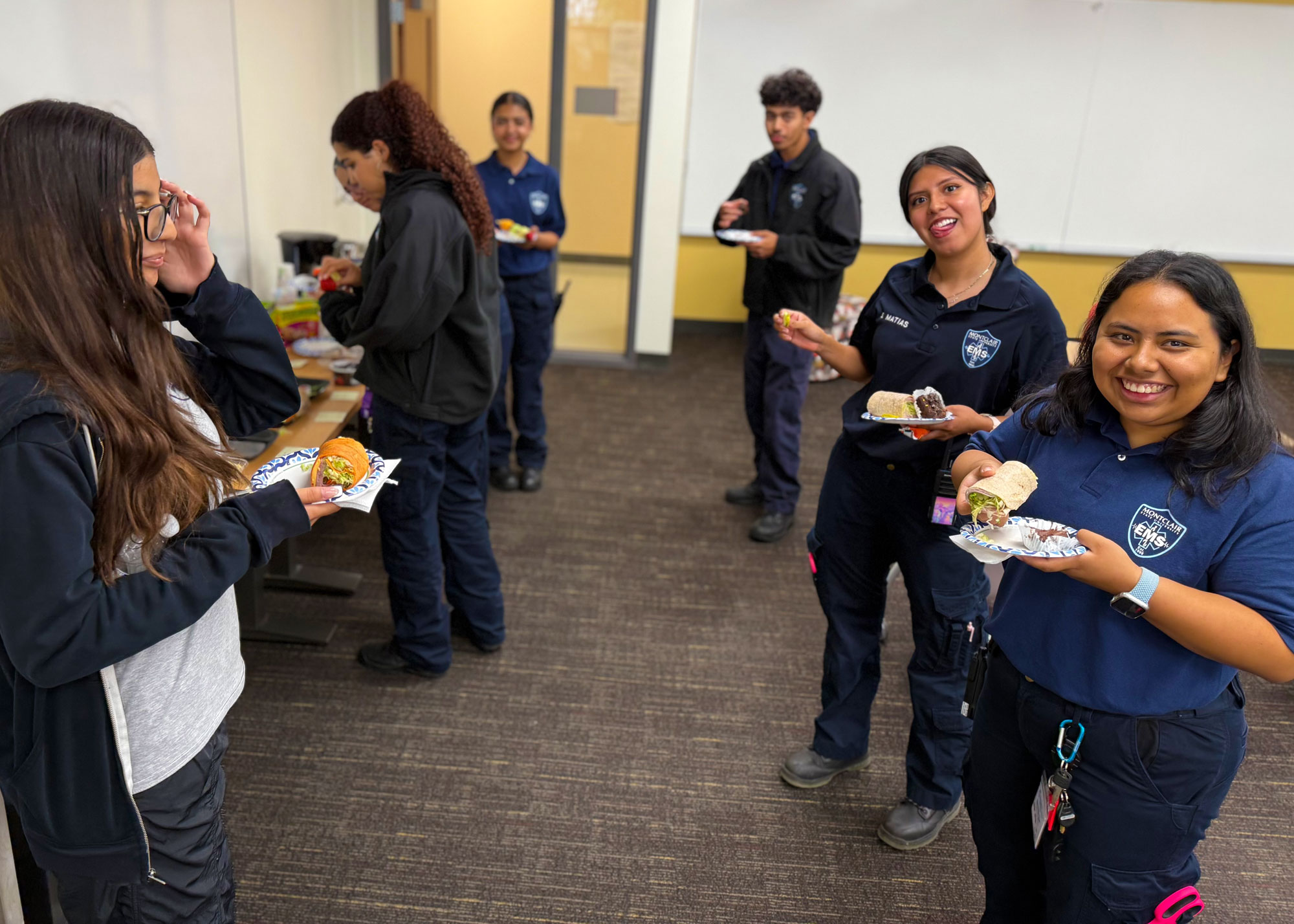 sharing lunch with EMS staff at Teaching Commons workshop