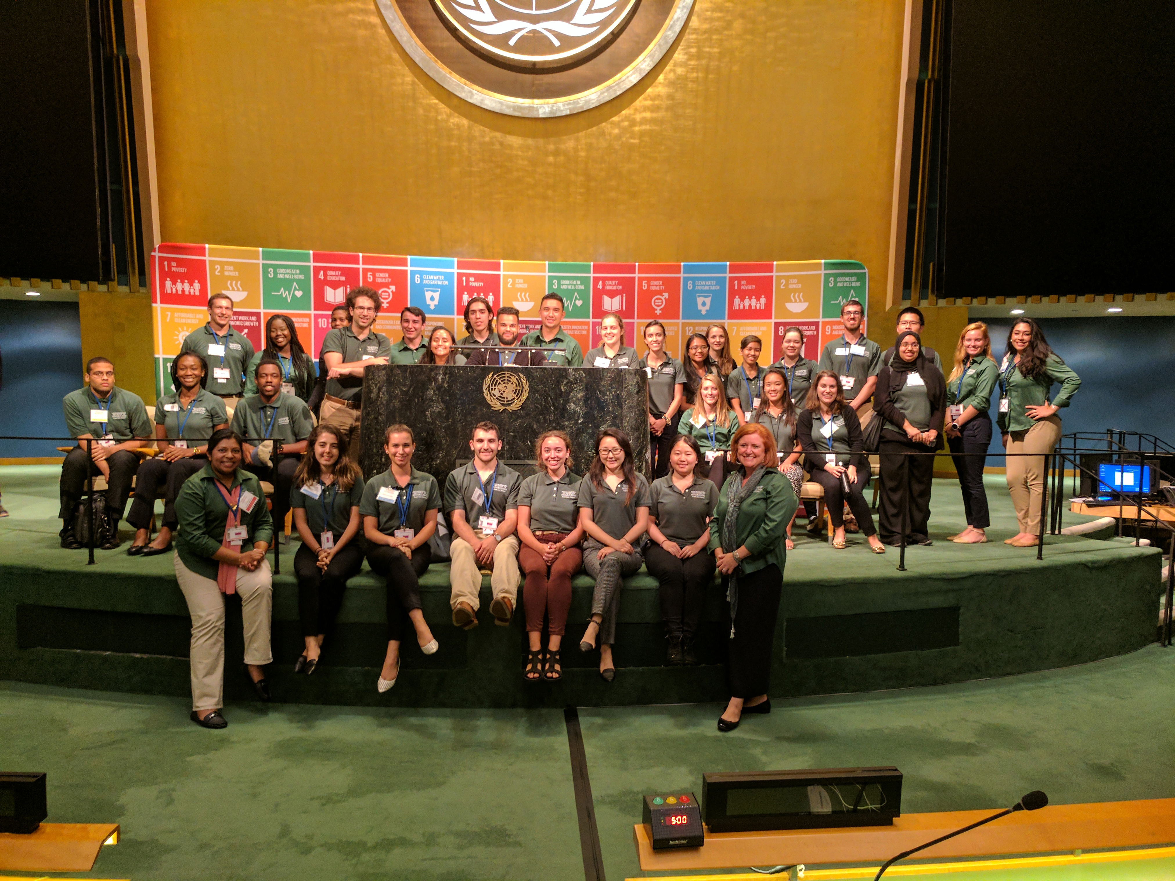 Green Teams on stage at UN