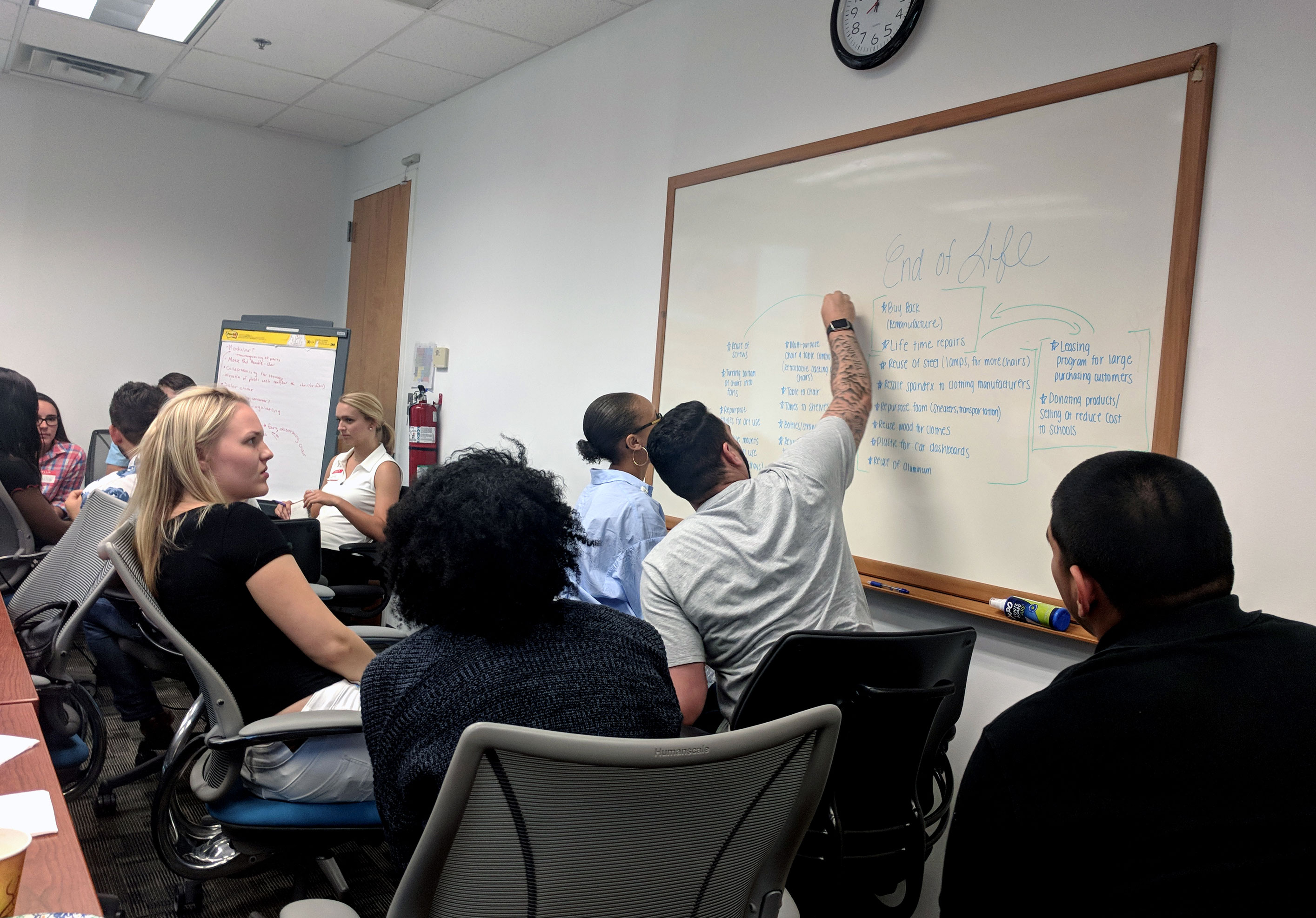 Green Team members brainstorming at Humanscale event