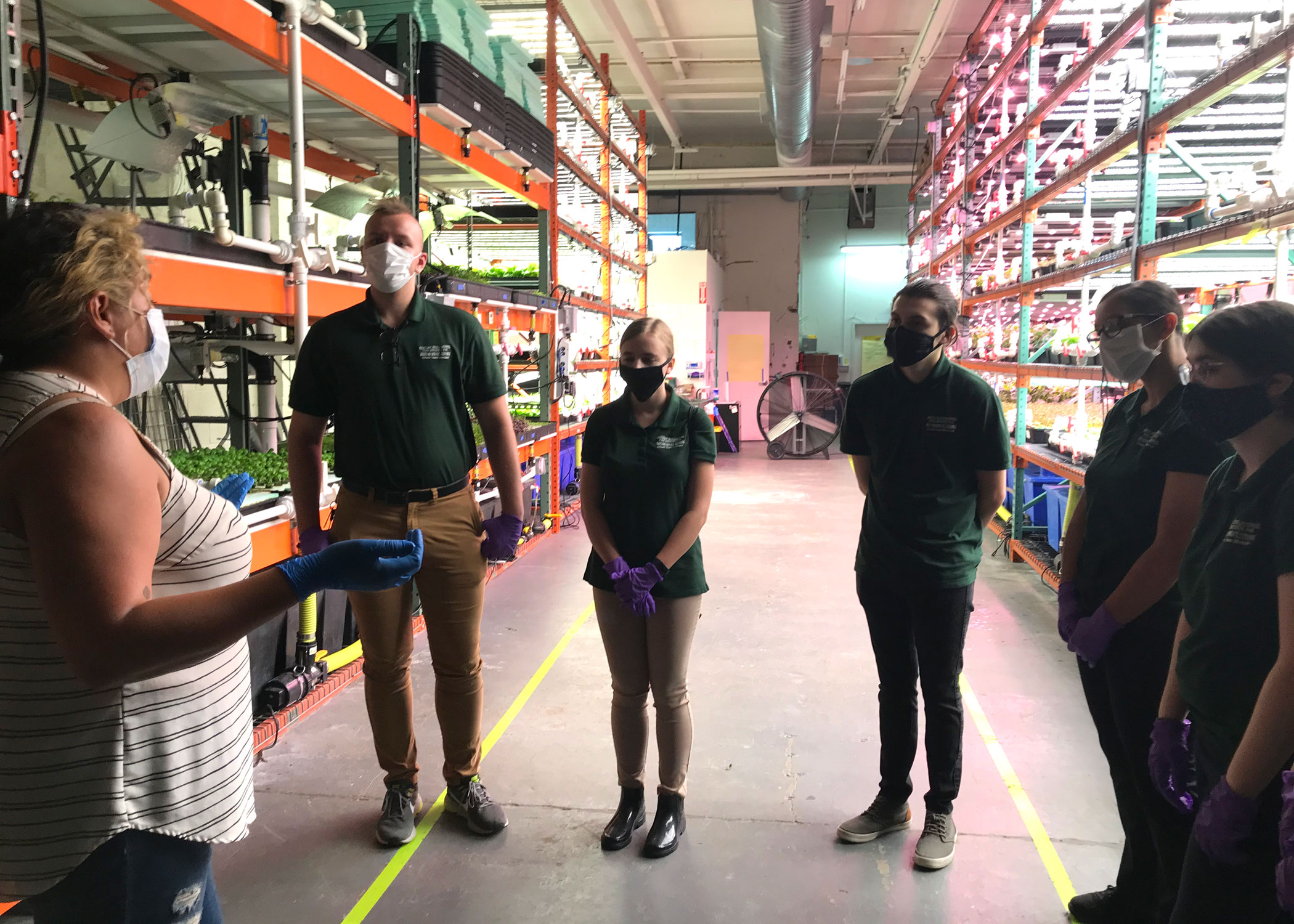 Green Team at vertical garden