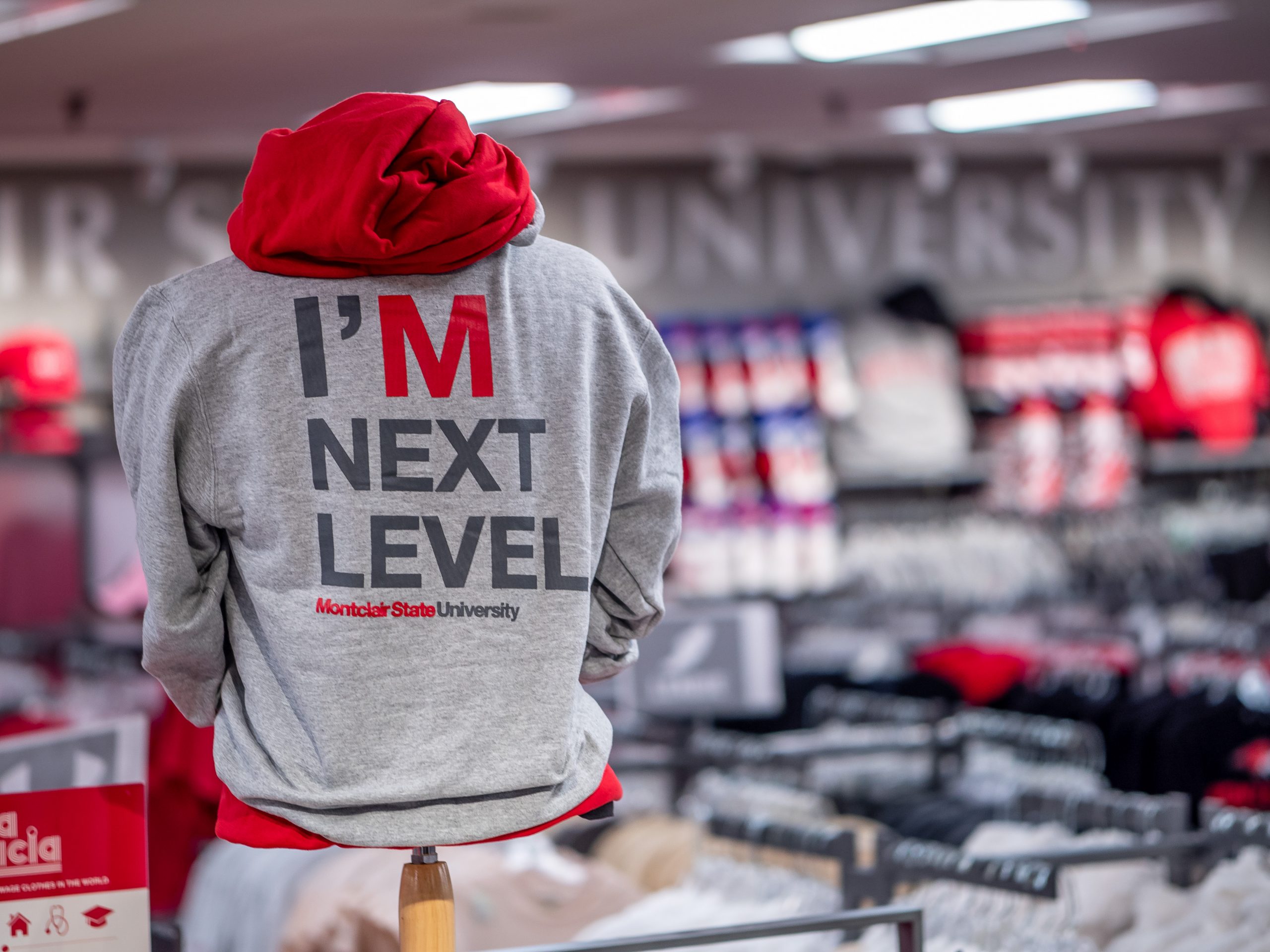 Montclair State bookstore hoodie.