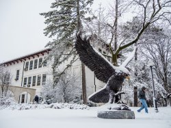Photo of campus in snow