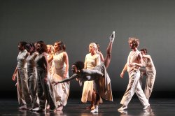 Students on stage, performing "Violet" choreographed by Leslie Kraus
