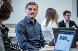 Students in discussion in a classroom