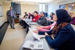 students in Arabic language class