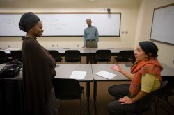 People in discussion in classroom
