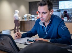 Student working on their computer.