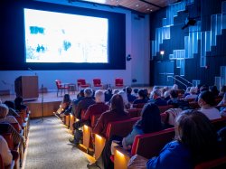 More than 100 guests filled Presentation Hall for the film screening.