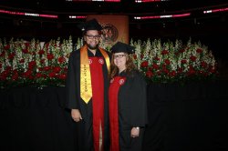 Michael Ruiz and his mother Maritza Rivera at Montclair State University Commencement 2016 held at the Prudential Center in Newark.