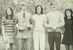 Sepia photo of members of class of 1970