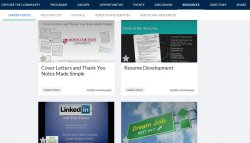 screenshot of community site