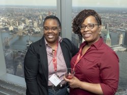 Two women at WIN event.