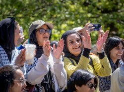 Spectators enjoying performances