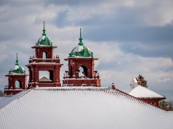 snowy rooftops