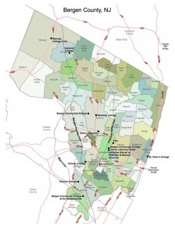 Map of Bergen County