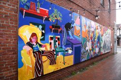 Wide view of mural