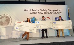 Image of 3 winning students at the World Traffic Safety Symposium