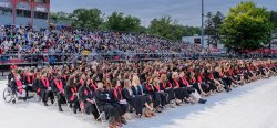  College of the Arts soon-to-be graduates gather for Convocation at Sprague Field on campus.