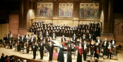 Montclair State University Singers with New Jersey Symphony Orchestra performing Handel's "Messiah" at the Richardson Auditorium in Princeton, New Jersey, in December 2015.