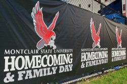 Homecoming banners on fence