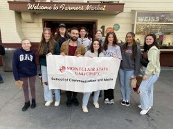 Before classes started, SCM students visited the iconic Los Angeles Farmers Market to show their Montclair State pride.