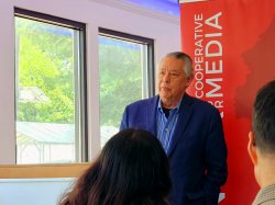 Image of Juan Gonzalez at Center for Cooperative Media Luncheon