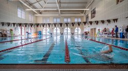 A shot of the indoor pool at the Student Recreation Center