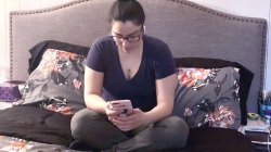 Photo of student working from phone