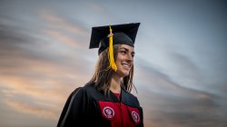 Student in graduation cap at Montclair State