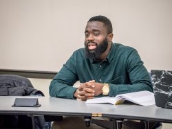 Graduate student in a classroom at Montclair State