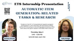 flyer of ETS internship presentation
