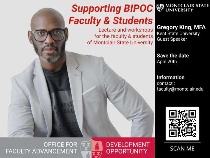 Supporting BIPOC Faculty & Students - University Calendar - Montclair State  University