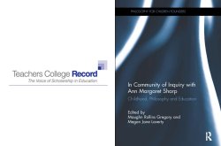 Teachers College Record Book Review of Dr. Gregory's book