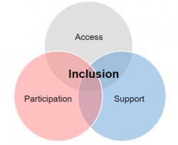 Venn diagram of Access, Participation, and Support with Inclusion in center