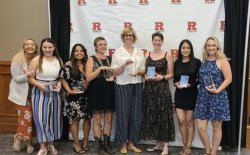 Students holding awards