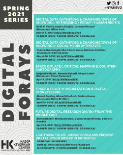 Digital Forays in Middle Eastern Studies Flyer with dates and times