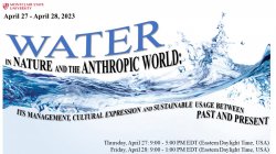 an event flyer Water in Nature and the Anthropic World: Its Management, Cultural Expression and Sustainable Usage between Past and Present Conference April 27-28 2023