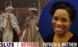 Collage of a image from Netflix series Bridgerton and Professor Patricia