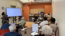 Teresa Fiore speaks at an event at YMCA of Montclair