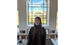 photo of student Hajar Ismailzada standing in Cole Hall