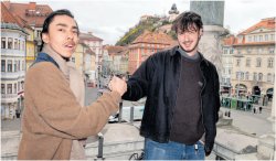 Students, Jose Padilla and Atticus Heuges in Graz