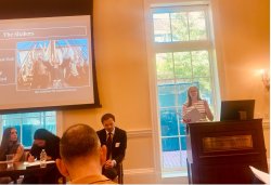 photo of student Madelynn McDevitt presenting at a conference