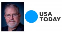 photo of professor Glen Robert Gill on left and USAToday logo on right