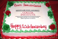 Photo of cake with Coccia Institute logo