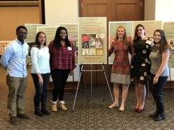 Volunteers at Teaching Italian Symposium with faculty facilitator